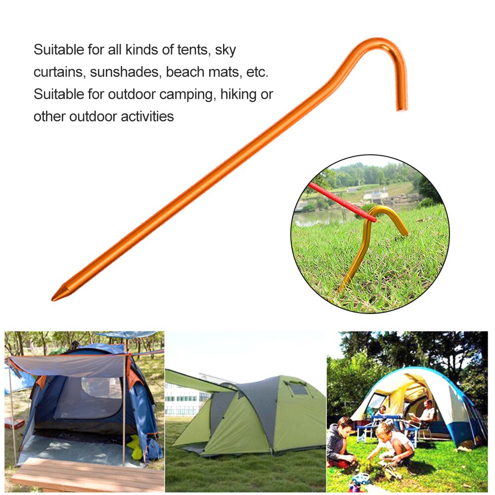 Cheap Goat Tents 10pcs Awning Canopy Tent Nails 18cm Outdoor Aluminium Alloy Nails for Camping Awning Canopy Garden Stakes with Hooks   